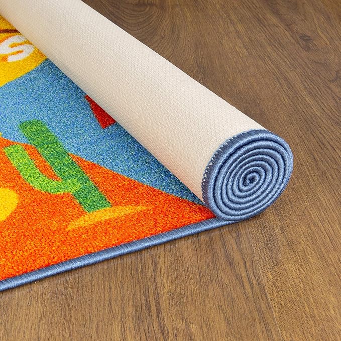 KC Cubs Playtime Collection USA United States Map Educational Learning & Game Area Rug Carpet for Kids and Children Bedrooms and Playroom (5'0" x 6'6")