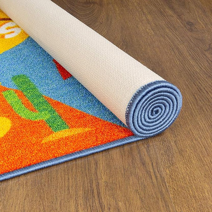 KC Cubs Playtime Collection USA United States Map Educational Learning & Game Area Rug Carpet for Kids and Children Bedrooms and Playroom (5'0" x 6'6")