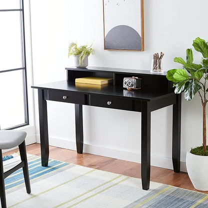 SAFAVIEH Home Collection Winsome Matte Black 2-Drawer Office Living Room Bedroom Study Foyer Writing Desk DSK1402A, 0
