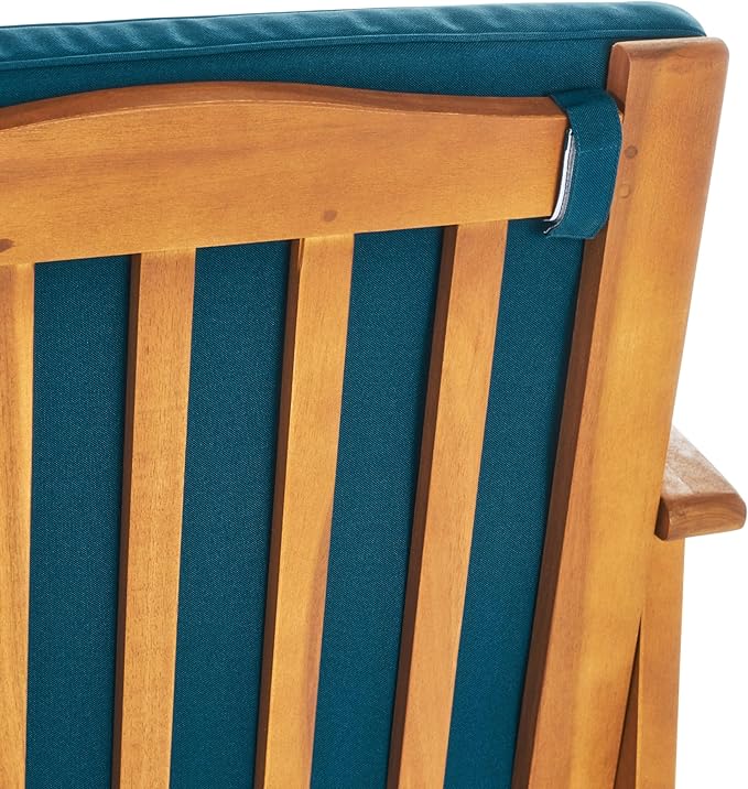 Christopher Knight Home Carolina Outdoor 4 Piece Patina Acacia Wood Sofa Conversation Patio Furniture Sets with Cushions, 27.50" D x 24.00" W x 33.25" H, Dark Teal/Brown