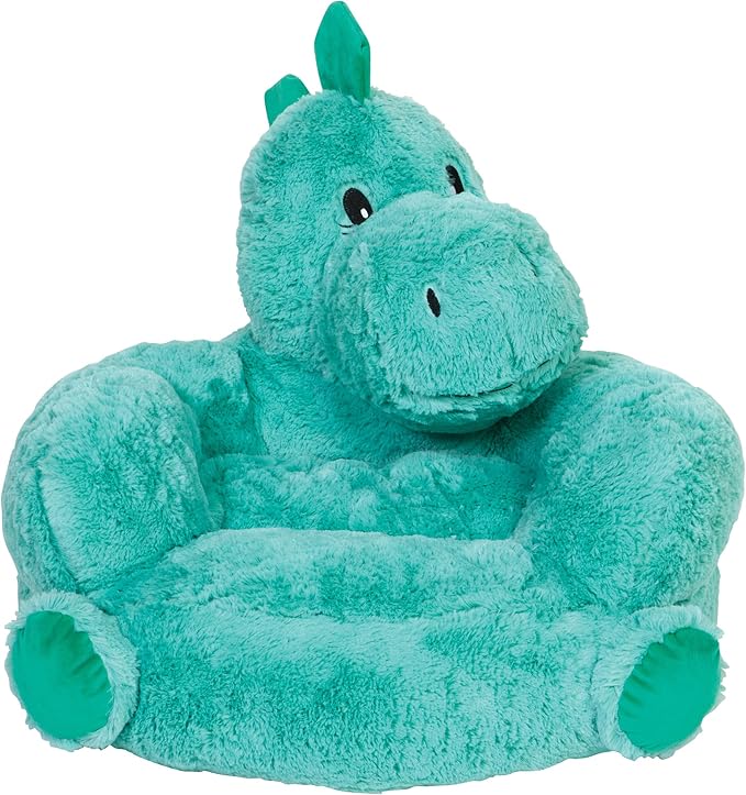 Trend Lab Dinosaur Toddler Chair Plush Character Kids Chair Comfy Furniture Pillow Chair for Boys and Girls, 21 x 19 x 19 inches