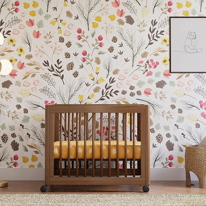 Babyletto Yuzu Convertible All-Stages Bassinet, Midi, Full-Size Crib in Natural Walnut, Greenguard Gold Certified, Portable & Adjustable with Conversion Kits and Pads Included