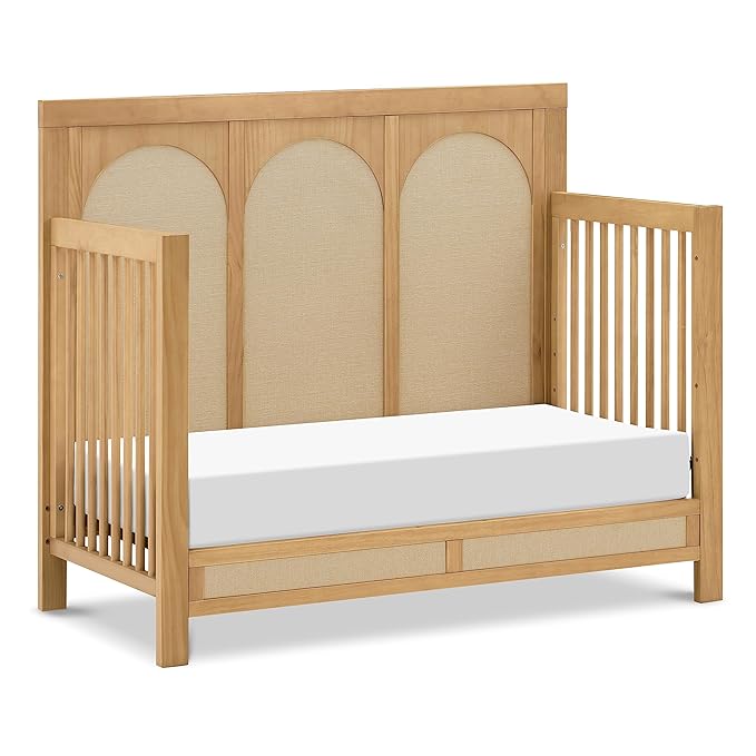 Namesake Eloise 4-in-1 Convertible Crib in Honey and Performance Sand Eco-Weave, GREENGUARD Gold Certified