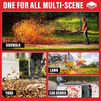 MZK Cordless Leaf Blower,20V Battery Powered Leaf Blower for Lawn Care, Electric Lightweight Mini Leaf Blower(2 * 2Ah Battery & Charger Included)