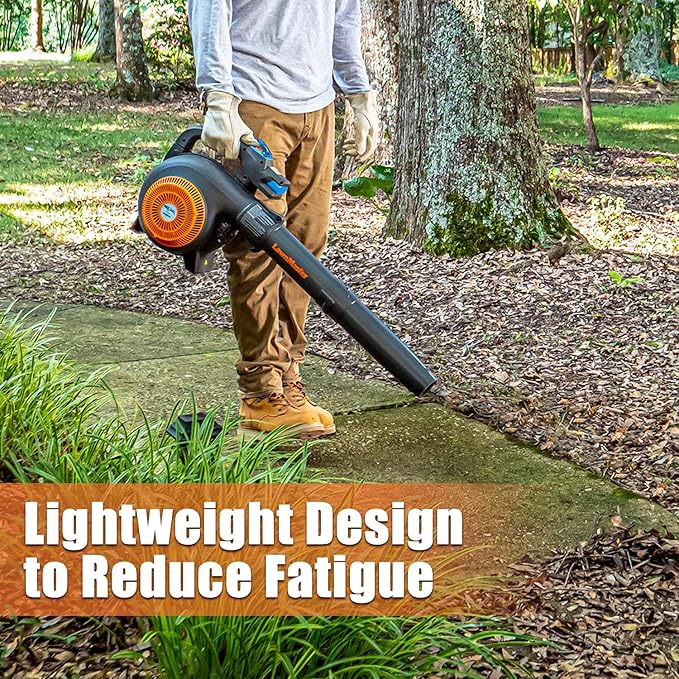 LawnMaster No-Pull Leaf Blower Gas-Powered with Electric Start Variable Speed & Cruise Control,26 cc 2-Cycle Engine, Class Leading 350CFM,200MPH, (NPTBL26A)