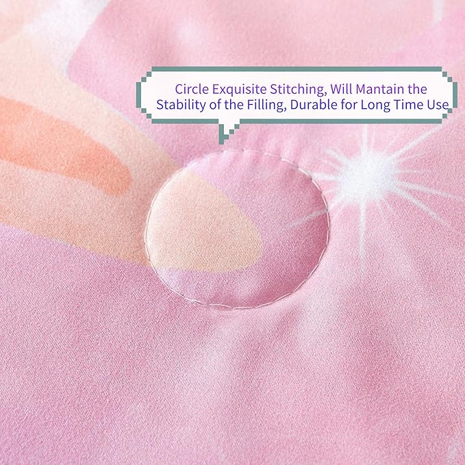 RYNGHIPY Kids Girls Comforter Set 6Pcs, Mermaid Bed in a Bag Full Size, Fish Tail Print Teens Girls Bedding Set, Rainbow Bedding Collections
