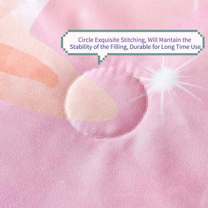 RYNGHIPY Kids Girls Comforter Set 6Pcs, Mermaid Bed in a Bag Full Size, Fish Tail Print Teens Girls Bedding Set, Rainbow Bedding Collections