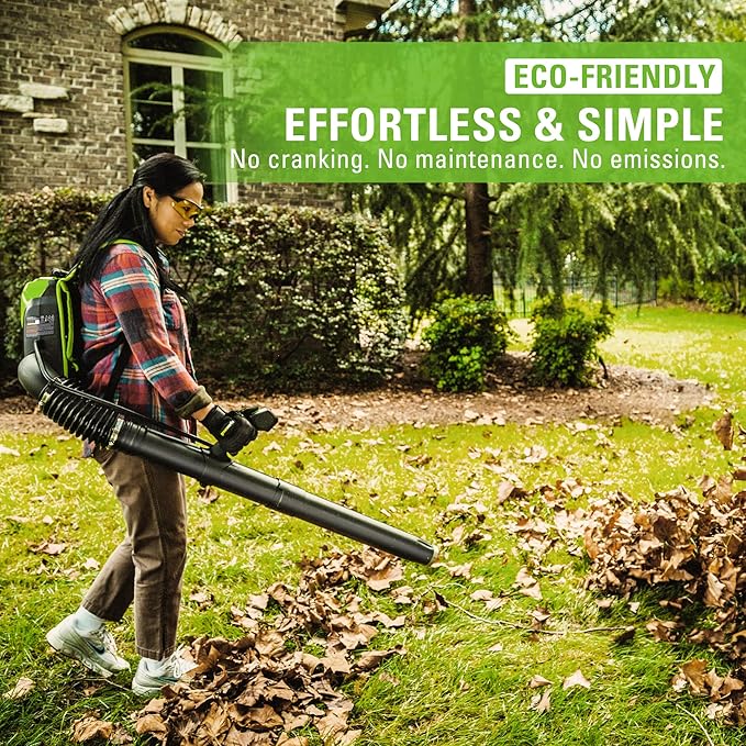 Greenworks 80V (180 MPH / 610 CFM / 75+ Compatible Tools) Cordless Brushless Backpack Blower, 5.0Ah Battery and Rapid Charger Included