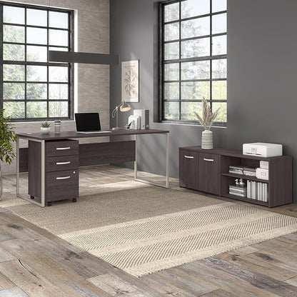 Bush Business Furniture HYD373SG Hybrid 72-Inch Computer Table Desk with Metal Legs, Storm Gray