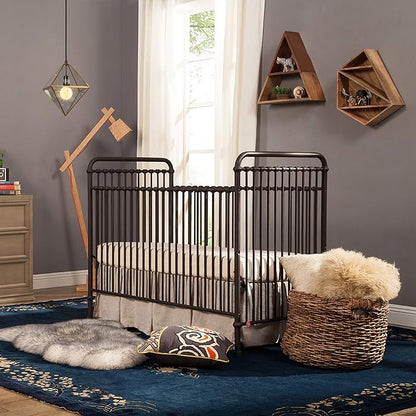Namesake Abigail 3-in-1 Convertible Metal Crib in Vintage Iron, Greenguard Gold Certified