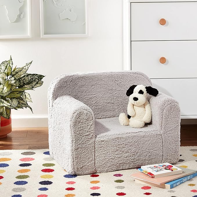 Delta Children Cozee Sherpa Chair, Grey