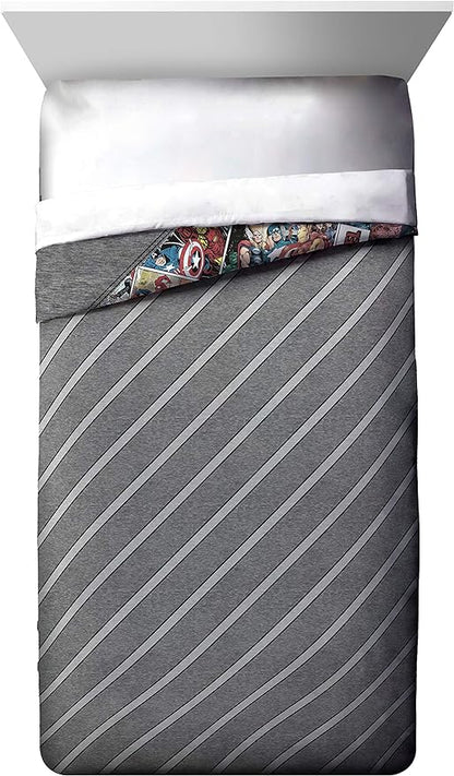 Jay Franco Marvel Comics 80th Anniversary Full/Queen Comforter & Sham Set - Super Soft Kids Reversible Bedding - Fade Resistant Microfiber (Official Marvel Product)