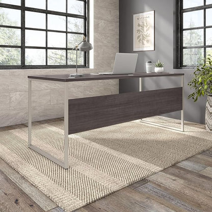 Bush Business Furniture HYD373SG Hybrid 72-Inch Computer Table Desk with Metal Legs, Storm Gray