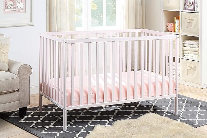 Suite Bebe Palmer 3 in 1 Convertible Crib - Quick Ship, Pastel Pink