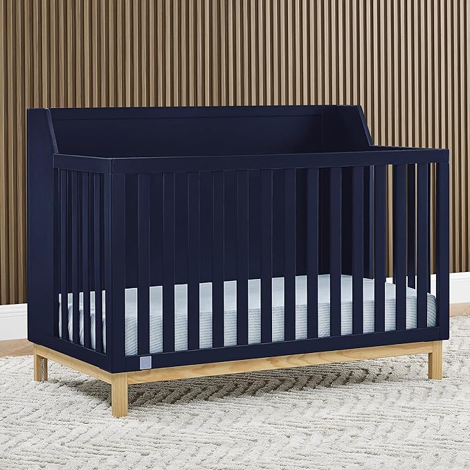 GAP babyGap Oxford 6-in-1 Convertible Crib - Greenguard Gold Certified, Navy/Natural, 1 Unit