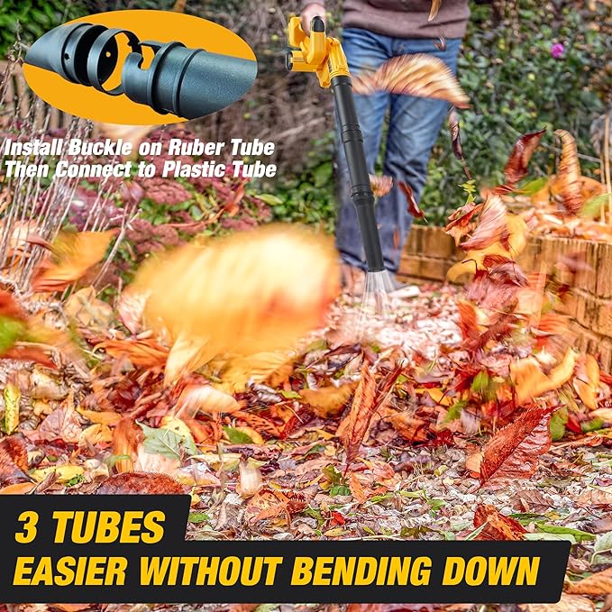 Cordless Leaf Blower for Dewalt 20V Max Battery,Electric Jobsite Air Blower with Brushless Motor,6 Variable Speed Up to 180MPH,2-in-1 Handle Electric Blower and Vacuum Cleaner(Battery Not Included)