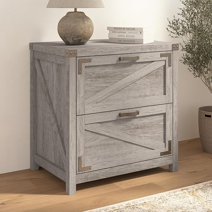 kathy ireland Home by Bush 2-Drawer Lateral File Cabinet, Letter/Legal, Restored Gray, 29-Inch (CGF129RTG-03)