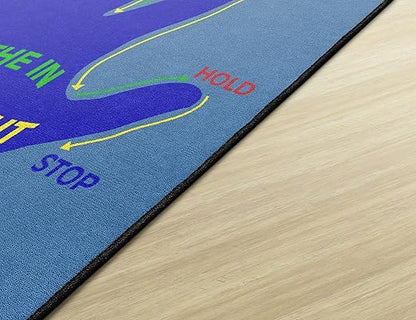 Flagship Carpets Get A Grip Childrens Time Out Children's Classroom or Playroom Carpet, Kids Room or Home Door Mat, Small Area Rug, 30" x 30", Rectangle, Blue