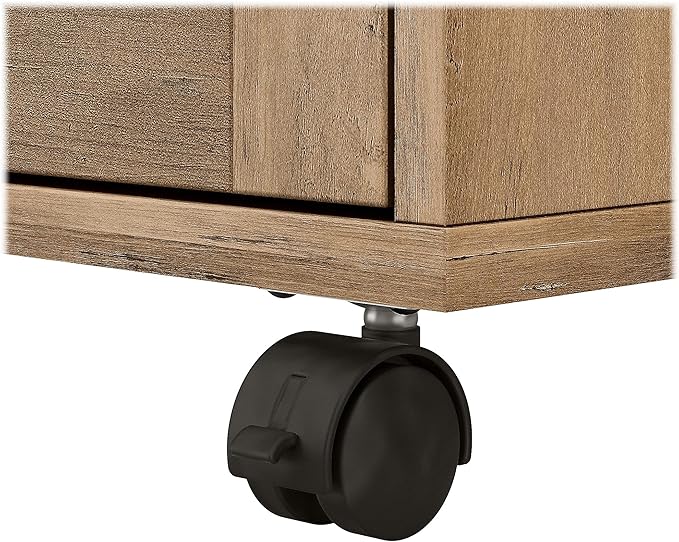 Bush Furniture Knoxville 2 Drawer Mobile File Cabinet, Rolling Document Storage for Home Office, Reclaimed Pine