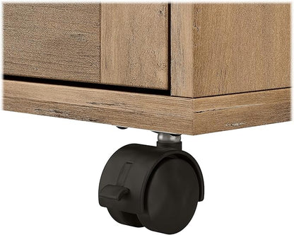 Bush Furniture Knoxville 2 Drawer Mobile File Cabinet, Rolling Document Storage for Home Office, Reclaimed Pine