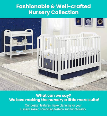 Suite Bebe Celeste 3 in 1 Convertible Island Crib, Wood and Acrylic, White