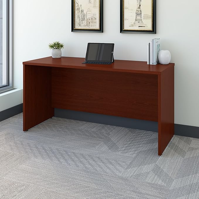 Bush Business Furniture Series C 60W x 24D Credenza Desk in Mahogany, Computer Table for Home or Professional Office