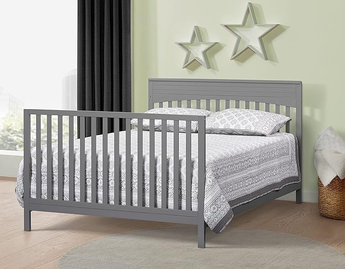 Oxford Baby Harper Full Bed Conversion Kit for 4-in-1 Convertible Crib, Dove Gray, GreenGuard Gold Certified