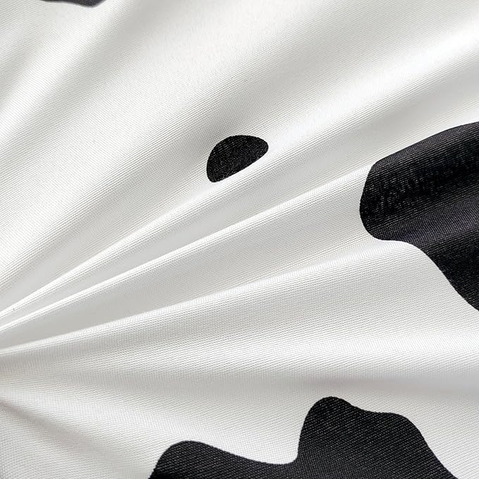 SDY 3 Pieces Milk Cow Print Stuff Bedding Comforter Set Full with 2 Pillowcases for Kids Teens Girls Women, Microfiber, Easy Wash, Light Breathable Cozy White Base Cute Milk Cow Pattern, Full Size…