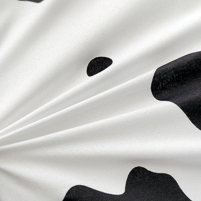 SDY 3 Pieces Milk Cow Print Stuff Bedding Comforter Set Full with 2 Pillowcases for Kids Teens Girls Women, Microfiber, Easy Wash, Light Breathable Cozy White Base Cute Milk Cow Pattern, Full Size…