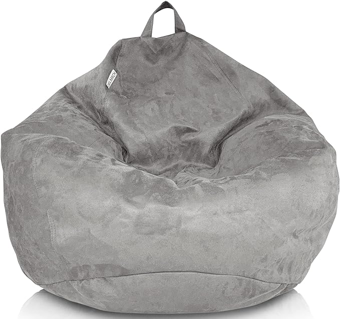 Bean Bag Chair Cover (No Filler) | Bird's Nest Shape | Adult Size | Microsuede | Stuffed Animal Storage for Kids Or Memory Foam| Double Stitched | Durable Zipper | Soft Premium