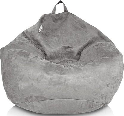 Bean Bag Chair Cover (No Filler) | Bird's Nest Shape | Adult Size | Microsuede | Stuffed Animal Storage for Kids Or Memory Foam| Double Stitched | Durable Zipper | Soft Premium