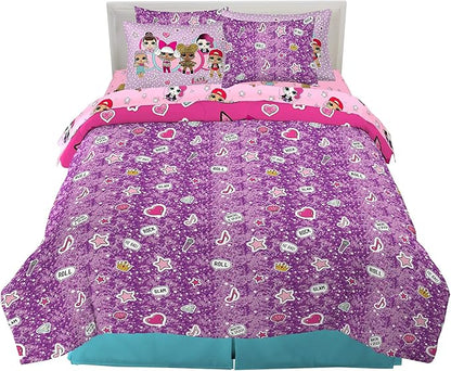 Franco Kids Bedding Super Soft Comforter and Sheet Set with Sham, 7 Piece Full Size, LOL Surprise