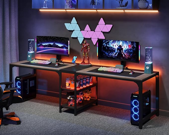 90.5 Inch Large Double Home Office Compuer Desk Two Person Study Table