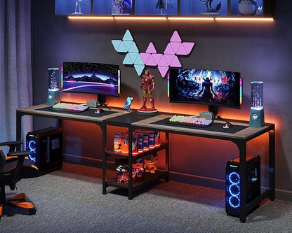 90.5 Inch Large Double Home Office Compuer Desk Two Person Study Table
