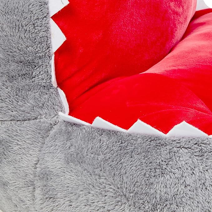 Trend Lab Shark Toddler Chair Plush Character Kids Chair Comfy Furniture Pillow Chair for Boys and Girls, 21 x 19 x 19 inches