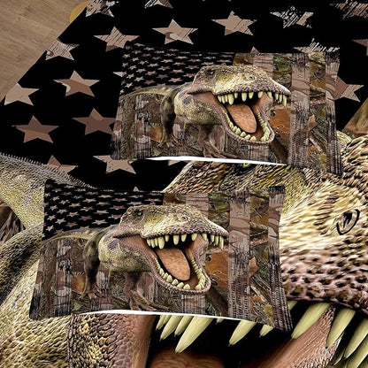 Tailor Shop Dinosaur Boys Comforter Sets Twin Size,Dinosaur Bedding Sets for Kids Teens,Camo Comforter Sets American Flag Comforter Sets with 1 Comforter 1 Pillowcase…