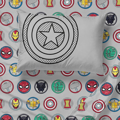 Jay Franco Marvel Avengers Pop 5 Piece Twin Size Bed Set - includes Comforter & Sheet Set - Super Soft Fade Resistant Microfiber (Official Marvel Product)