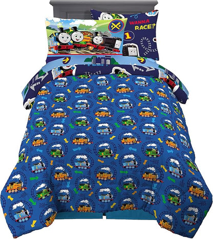 Franco Thomas & Friends Kids Bedding Super Soft Comforter and Sheet Set with Sham, 5 Piece Twin Size, (Officially Licensed Product)