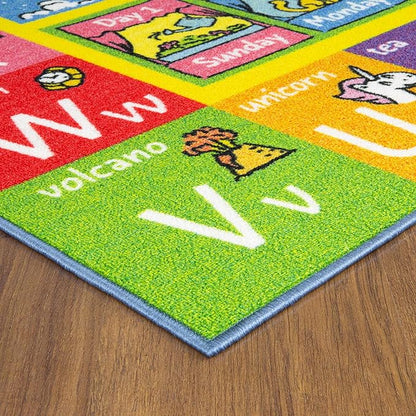 KC Cubs Playtime Collection ABC Alphabet, Seasons, Months and Days of The Week Educational Learning & Game Area Rug Carpet for Kids and Children Bedrooms and Playroom