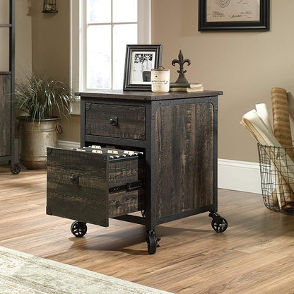 Sauder Steel River File Pedestal, L: 20.87" x W: 23.86" x H: 26.58", Carbon Oak Finish