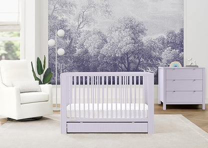 Delta Children Cassie 4-in-1 Convertible Crib with Underdrawer - Greenguard Gold Certified, Lilac