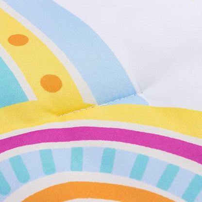 Btargot Lightweight Soft 3 Piece Rainbow Comforter Set with 2 Pillow Covers, Cartoon Love Hearts Flowers and Sun Star Bedding Set for Girls Boys Kids,Full Light Purple