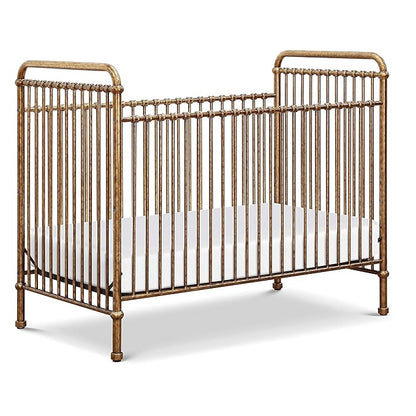 NAMESAKE Abigail 3-in-1 Convertible Metal Crib in Vintage Gold, Greenguard Gold Certified