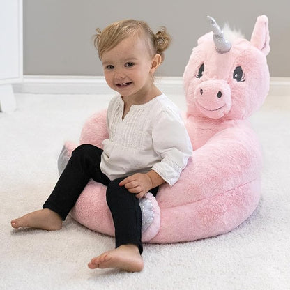 Trend Lab Pink Unicorn Toddler Chair Plush Character Kids Chair Comfy Furniture Pillow Chair for Boys and Girls, 21 x 19 x 19 inches