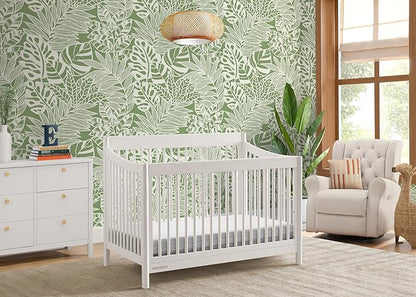 Delta Children Brooks 6-in-1 Convertible Crib - Greenguard Gold Certified, Bianca White