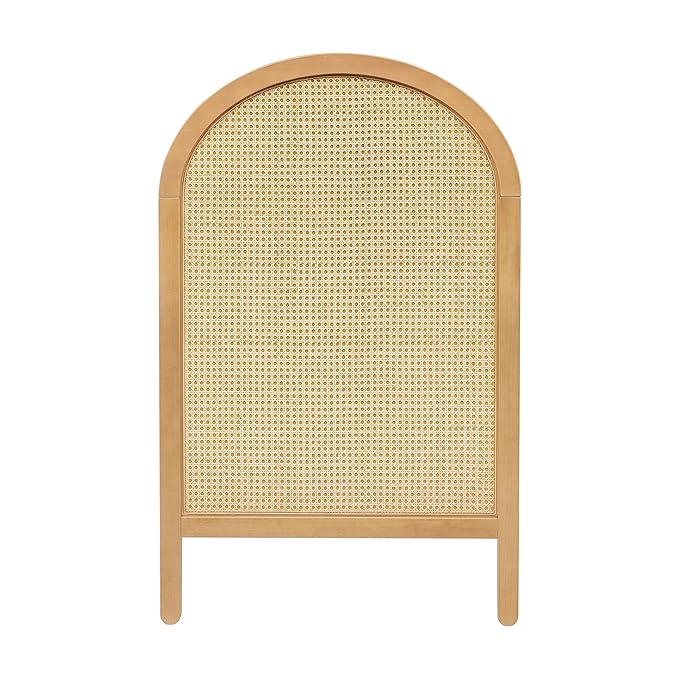babyletto Bondi Cane 3-in-1 Convertible Crib with Toddler Bed Conversion Kit in Honey with Natural Cane, Greenguard Gold Certified