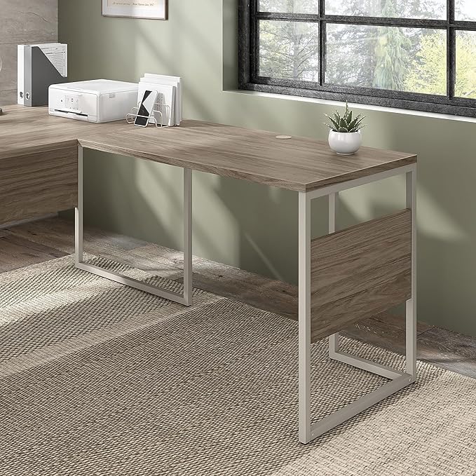 Bush Business Furniture Hybrid Desk Return/Bridge, 42W x 24D, Modern Hickory