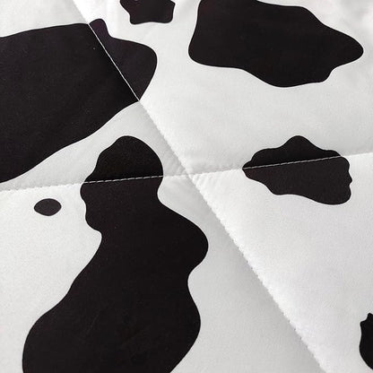 SDY 3 Pieces Milk Cow Print Stuff Bedding Comforter Set Full with 2 Pillowcases for Kids Teens Girls Women, Microfiber, Easy Wash, Light Breathable Cozy White Base Cute Milk Cow Pattern, Full Size…