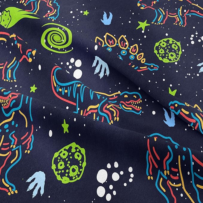 NINENINE Dark Blue Dinosaur Bedding Sets for Kids Boys,Retro Dinosaur Bedding Comforter,Full Size Bedding Sets for Boys Kids, with 1 Comforter 2 Pillowcases…