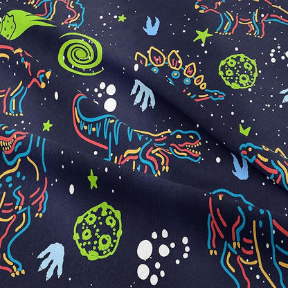NINENINE Dinosaur Bedding Sets for Boys Kids,Dark Blue Retro Dinosaur Comforter Set,Queen Size Comforter Sets for Kids,with 1 Comforter 2 Pillowcases…